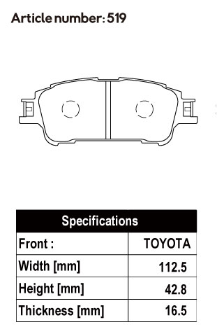 アクレブレーキパッド適合表＜トヨタ＞ACRE BRAKE PAD MATCHING forTOYOTA